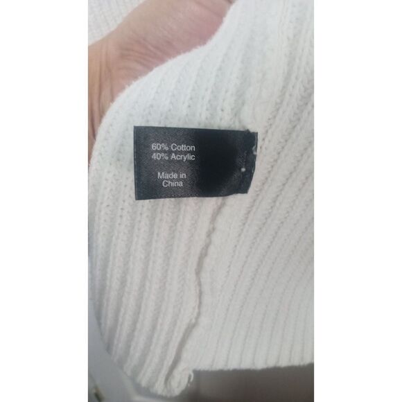 Lane Bryant Women's White with Embroidered Balloon Bell Sleeve Sweater 2… - Picture 3 of 7